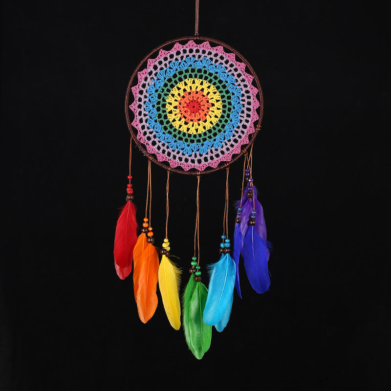 Wholesale Rainbow Feather eam Catcher