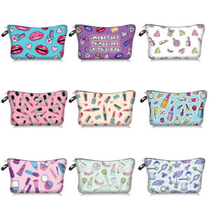 16343148074_1687138473 Wholesale Polyester Lipstick Lips Print Cosmetic Bag