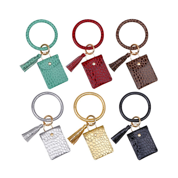 16383638396_123190207 Wholesale Keychain PU Card Holder Wrist Keychain