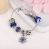 16393995684_1091121980 Wholesale Blue Starry Sky Christmas Diamond Snowflake Glass Beaded Bracelet