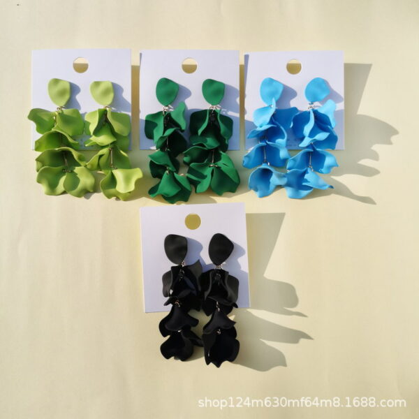 16394202918_1300811574 Wholesale rose petal long tassel candy color earrings