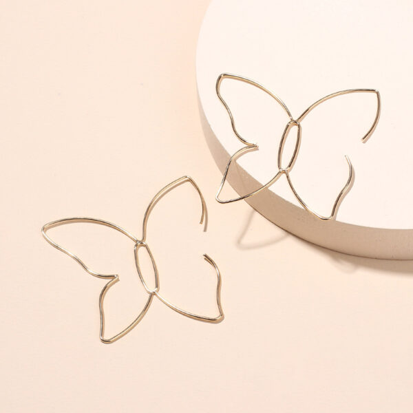 Wholesale Butterfly Line Hollow Metal Earrings