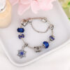 16446703789_1091121980 Wholesale Blue Starry Sky Christmas Diamond Snowflake Glass Beaded Bracelet