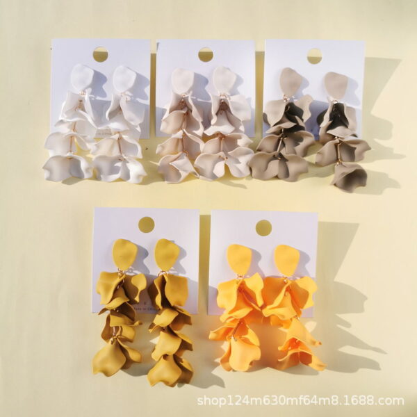 16446928564_1300811574 Wholesale rose petal long tassel candy color earrings