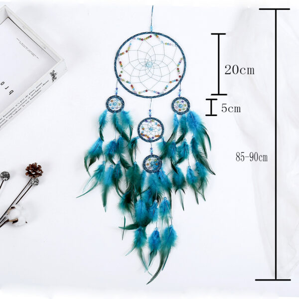 Wholesale of Five Ring Wind Chime Feather Dream Catching Net