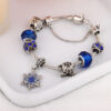 16512809436_1091121980-1 Wholesale Blue Starry Sky Christmas Diamond Snowflake Glass Beaded Bracelet