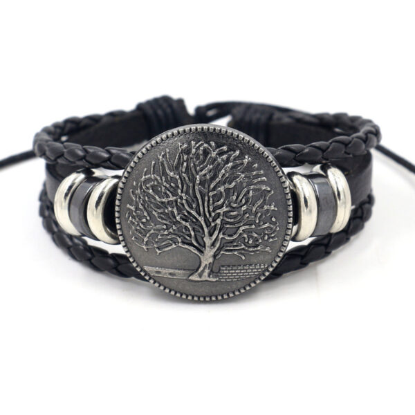 Wholesale Vintage Tree of Life Leather Beaded Bracelet