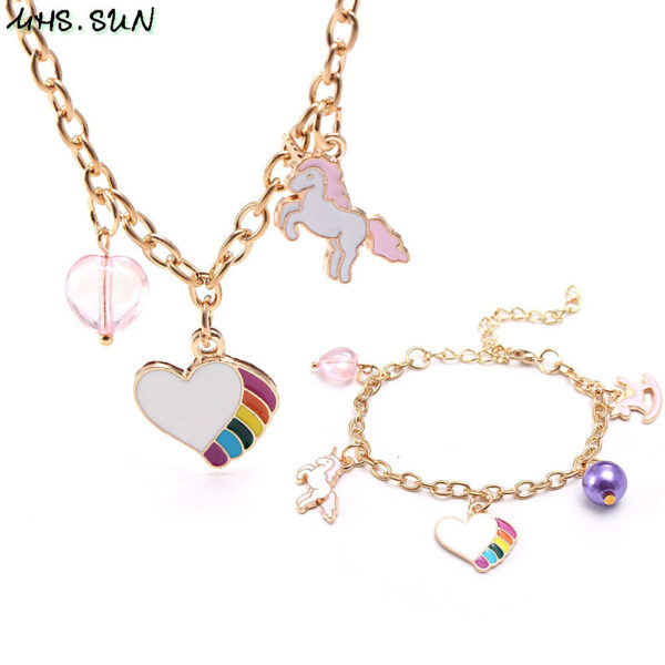 16699308311_455272578 Wholesale Rainbow Heart Drip Oil Alloy Pendant Bracelet