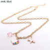 16820339310_455272578 Wholesale Rainbow Heart Drip Oil Alloy Pendant Bracelet
