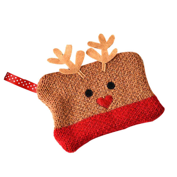 Wholesale Christmas Cartoon Square Zipper Knitted Cotton Wallet Bag