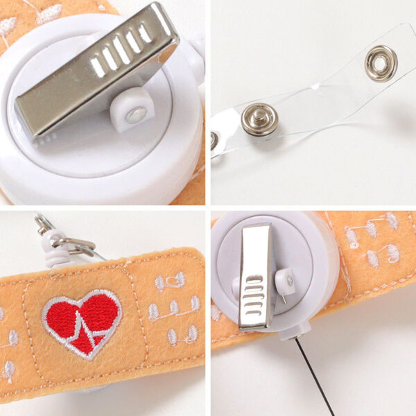 Wholesale Badge Reels Fabric Smiley Face Retractable Keychain