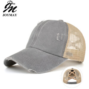 Wholesale Washed old light version cross elastic ponytail baseball net cap baseball cap cap Sun cap B719