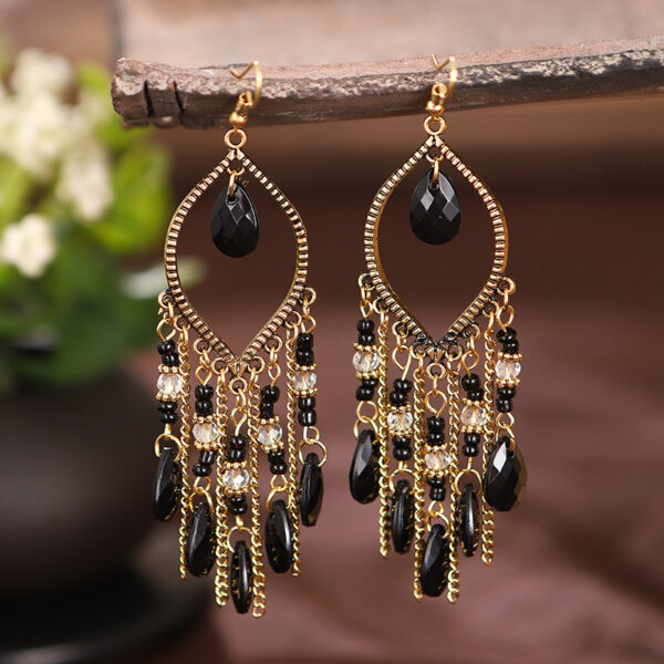 Wholesale Jewelry Long Tassel Alloy Earrings