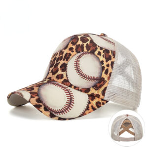 Wholesale Cotton Leopard Horizontal Bar Baseball Cap