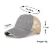 Wholesale Washed Cross Ponytail Cotton Baseball Caps