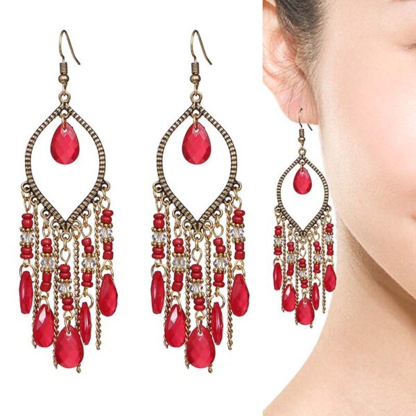 Wholesale Jewelry Long Tassel Alloy Earrings