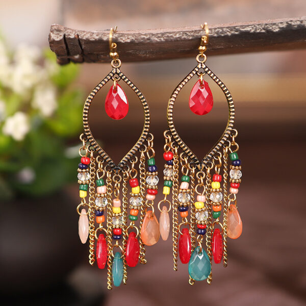 Wholesale Jewelry Long Tassel Alloy Earrings