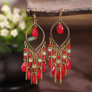 Wholesale Jewelry Long Tassel Alloy Earrings