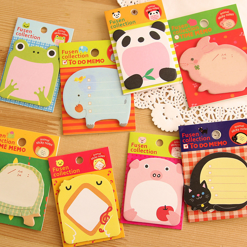 Wholesale Colorful cute cartoon animal sticky notes