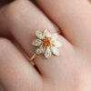 Wholesale Flowers Daisy Zircon Rings Alloy