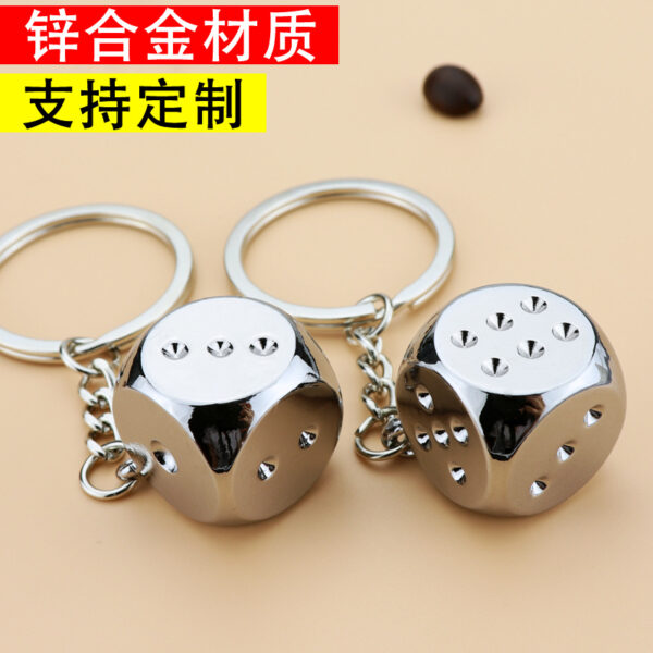 Wholesale Zinc Alloy Solid Large Dice Keychains