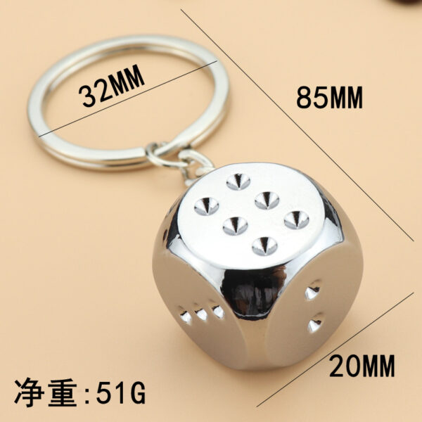 Wholesale Zinc Alloy Solid Large Dice Keychains