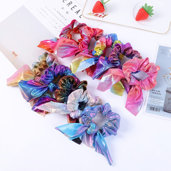 17378700087_185723087 Wholesale Bow Ribbon Fabric Laser Large Intestine Hair Ring