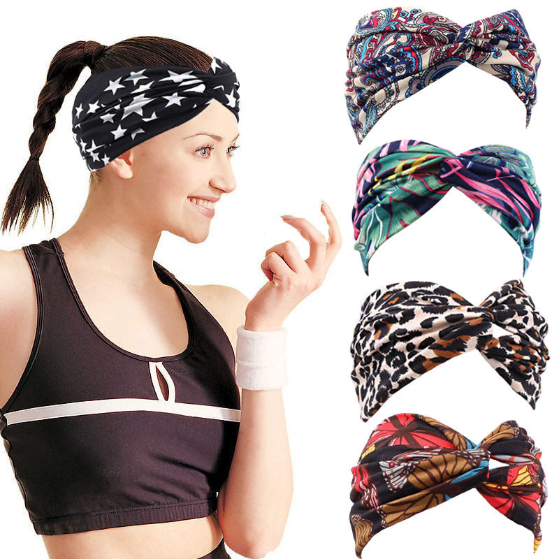 Wholesale Fabric Boho Style New Elastic Cross Srt Headband