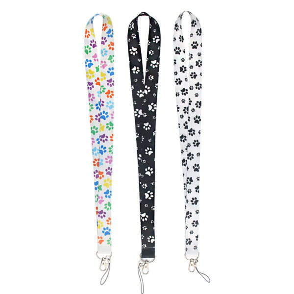 Wholesale Polyester Dog Paw Lanyard Keychain