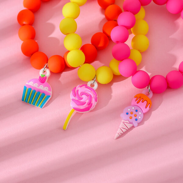 Wholesale Macaron PVC Beads Bracelet Set of Three