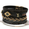 Wholesale Boho Style Rice Beads Handwoven Leather Bracelet