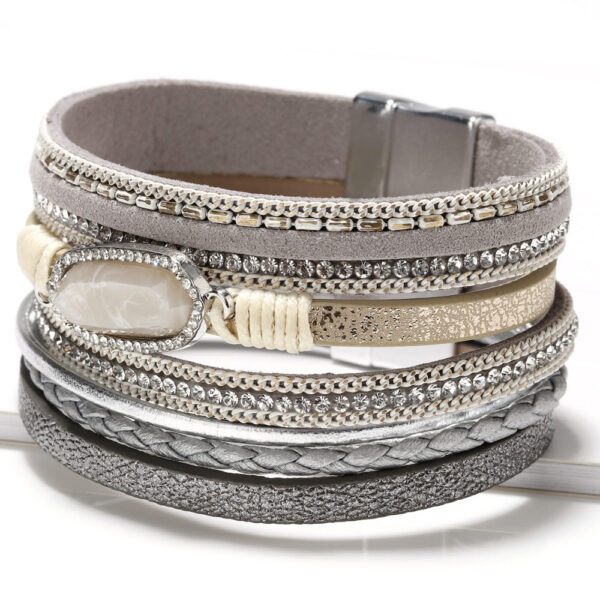 17571585043_745325296 Wholesale Bohemian Multi-layer Woven Crystal Accessories Leather Bracelets