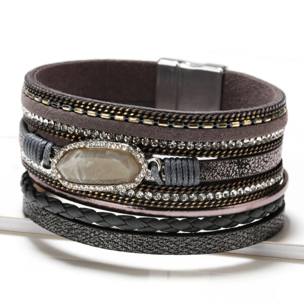 17629678843_745325296 Wholesale Bohemian Multi-layer Woven Crystal Accessories Leather Bracelets