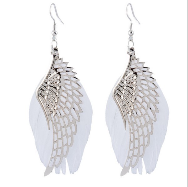 17657474091_1494315084 Wholesale Alloy Angel Wing Feather Earrings