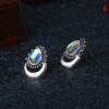 Wholesale Moonstone Vintage Crescent Drop Pear Shape Gemstone Earrings