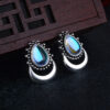 Wholesale Moonstone Vintage Crescent Drop Pear Shape Gemstone Earrings