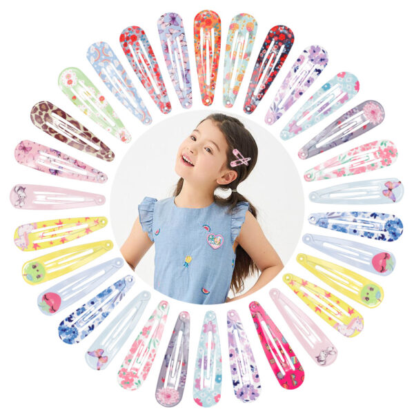 Wholesale Painted Water Drop Candy Color Kids Hair Clips