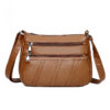 Wholesale PU Soft Leather Multi-layer Large Capacity Single Shoulder Crossbody Bags