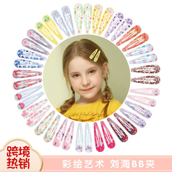 Wholesale Painted Water Drop Candy Color Kids Hair Clips