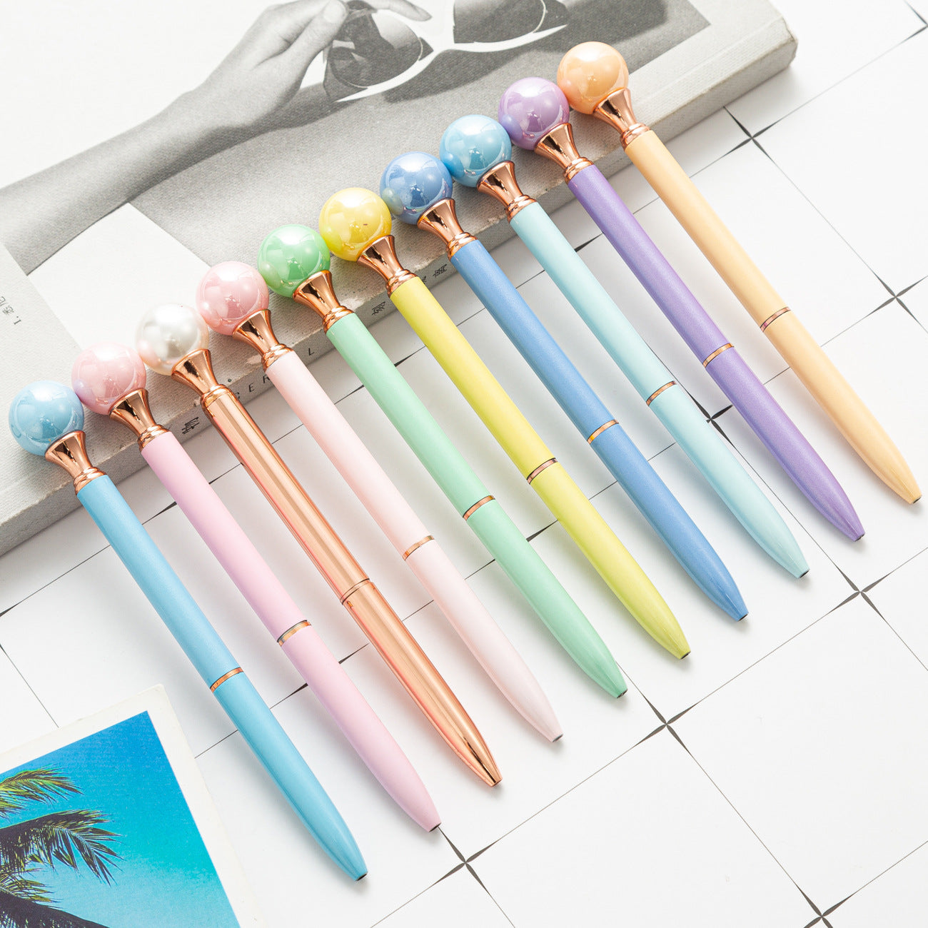 Wholesale Rotating Pearl Metal Ballint Pen