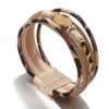 17983867857_128814302 Wholesale Alloy Magnet Buckle Leopard Genuine Leather Horsehair Bracelet