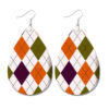 Wholesale Leather Geometric Print Plaid Polka Dot Vintage Earrings