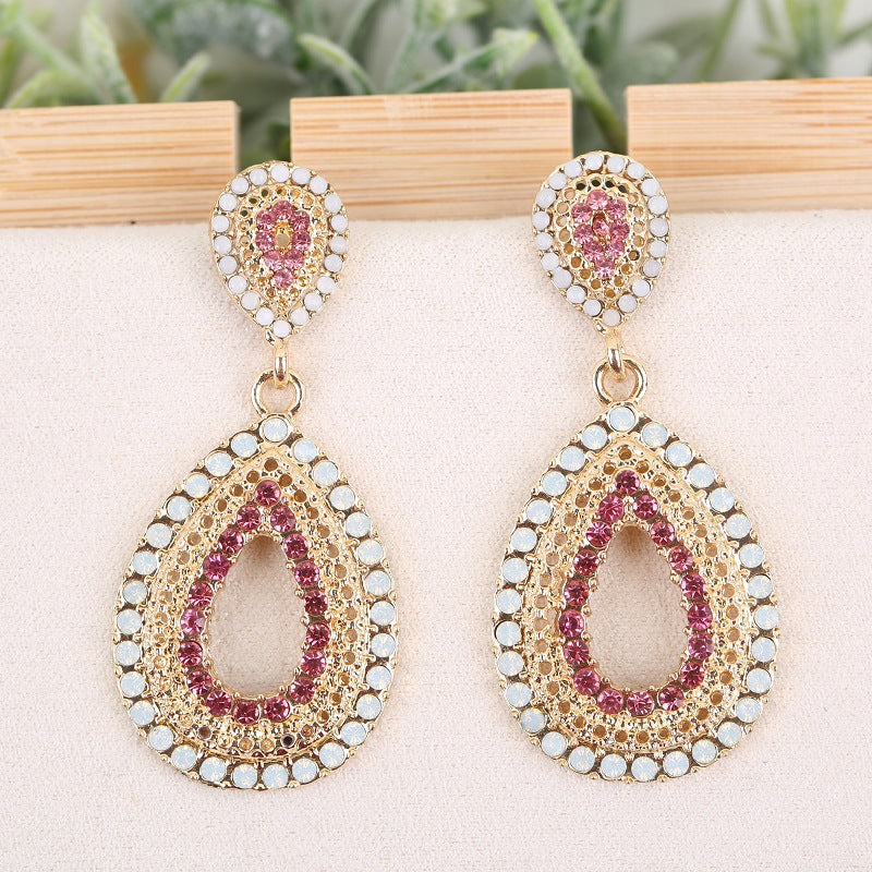 Wholesale Full Diamond Acrylic Cutout Earrings