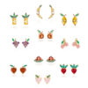 Wholesale Copper 18k Gold Plated Fruit Diamond Zircon Stud Earrings