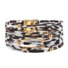 18035312609_128814302 Wholesale Alloy Leopard Magnetic Buckle Leather Beading Brass Tube Bacelet