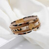18056348443_128814302 Wholesale Alloy Magnet Buckle Leopard Genuine Leather Horsehair Bracelet