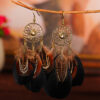 Wholesale Sunflower Diamond Feather Alloy Earrings