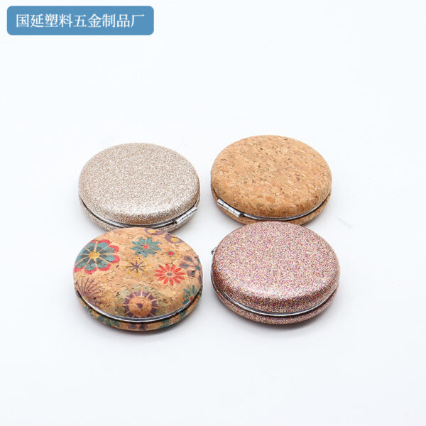 Wholesale Girl Portable Round Glitter Folding Mirror