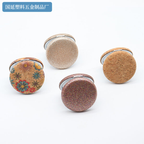 Wholesale Girl Portable Round Glitter Folding Mirror