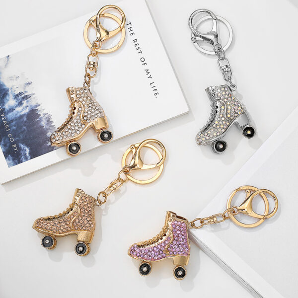 Wholesale Creative Diamond Skating Shoes Metal Keychain